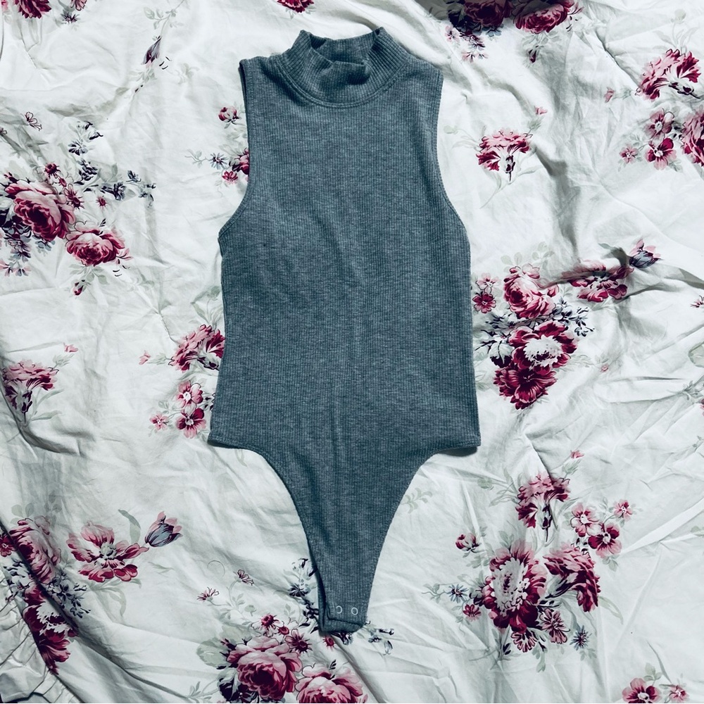 Aerie Gray Sleeveless Bodysuit